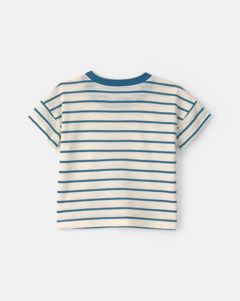 Baby Boy 2-Piece Striped Short-Sleeve Top & Pant Set