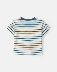 Baby Boy 2-Piece Striped Short-Sleeve Top & Pant Set