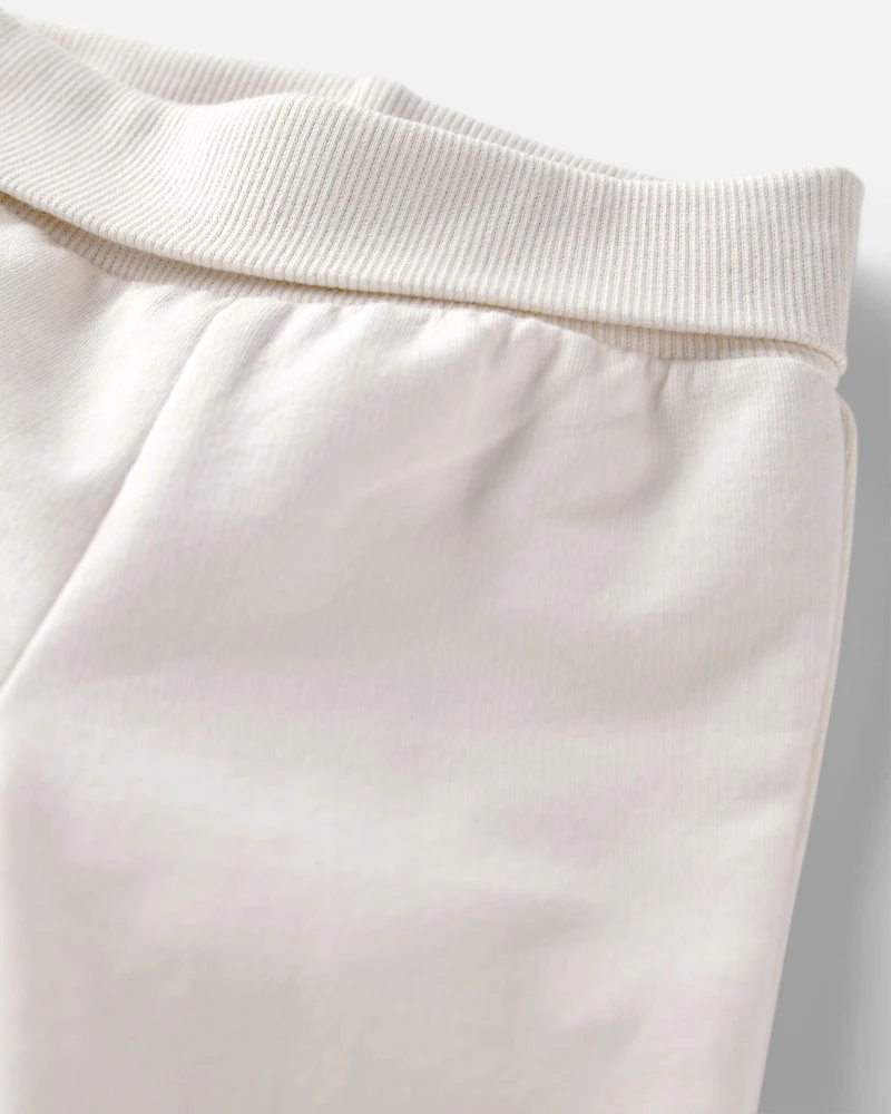 Baby Organic Cotton Knit Pants Cream