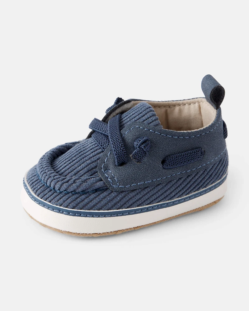 Baby Boy Corduroy Boat Shoes - Blue