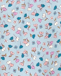 Kid Floral Stretch Leggings - Blue