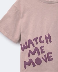 Toddler 'Watch Me Move' Rolled Cuff Tee - Mauve