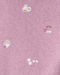 Toddler Girl Quilted Quarter-Zip & Floral Legging Set - Purple