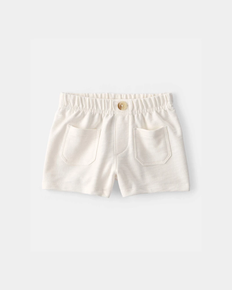 Baby Girl 2-Piece Shell Top & Short Set - Yellow/White