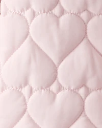 Baby Girl 1-Piece Heart Quilted Pram Snowsuit - Pink
