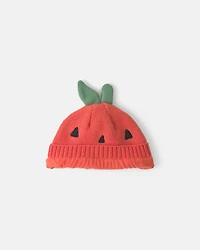 Baby Halloween Pumpkin Knit Hat - Orange