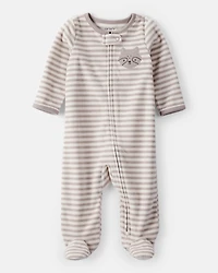 Baby Boy Fox Striped Loose Fit Long-Sleeve Sleeper - Brown