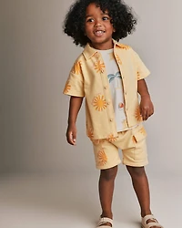Toddler Dolman Tee Sandcastle Print - Cream