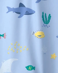 Baby Boy Fish 1-Piece Rashguard Swimsuit - Blue
