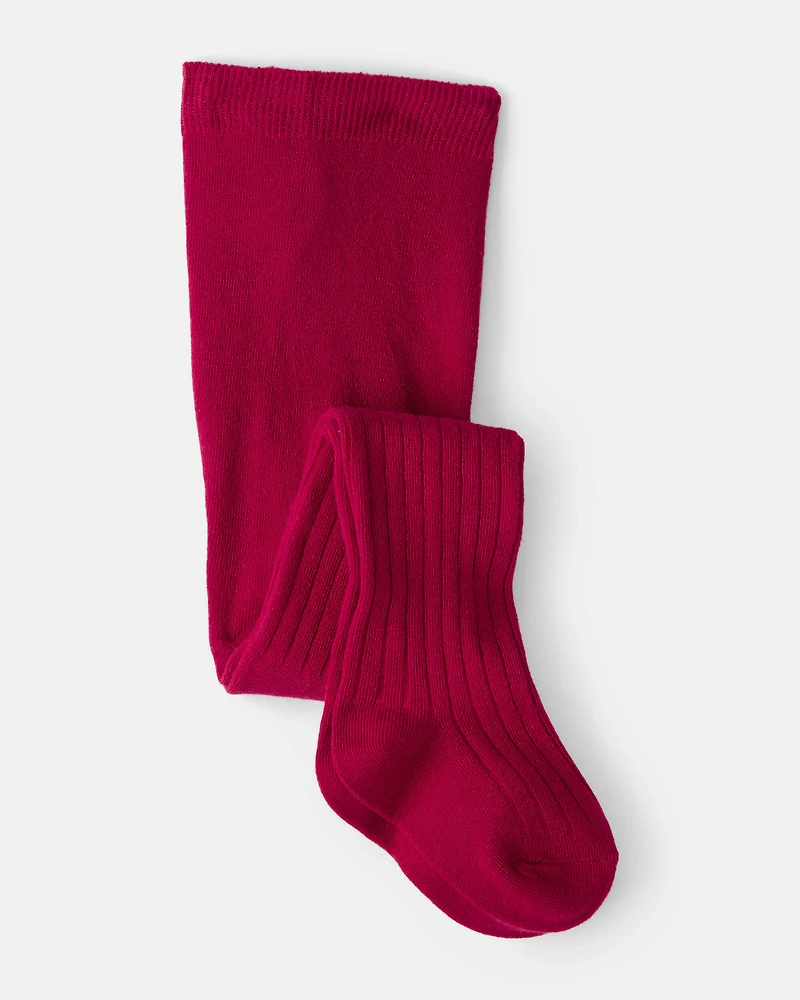 Toddler Girl Rib Tights - Red