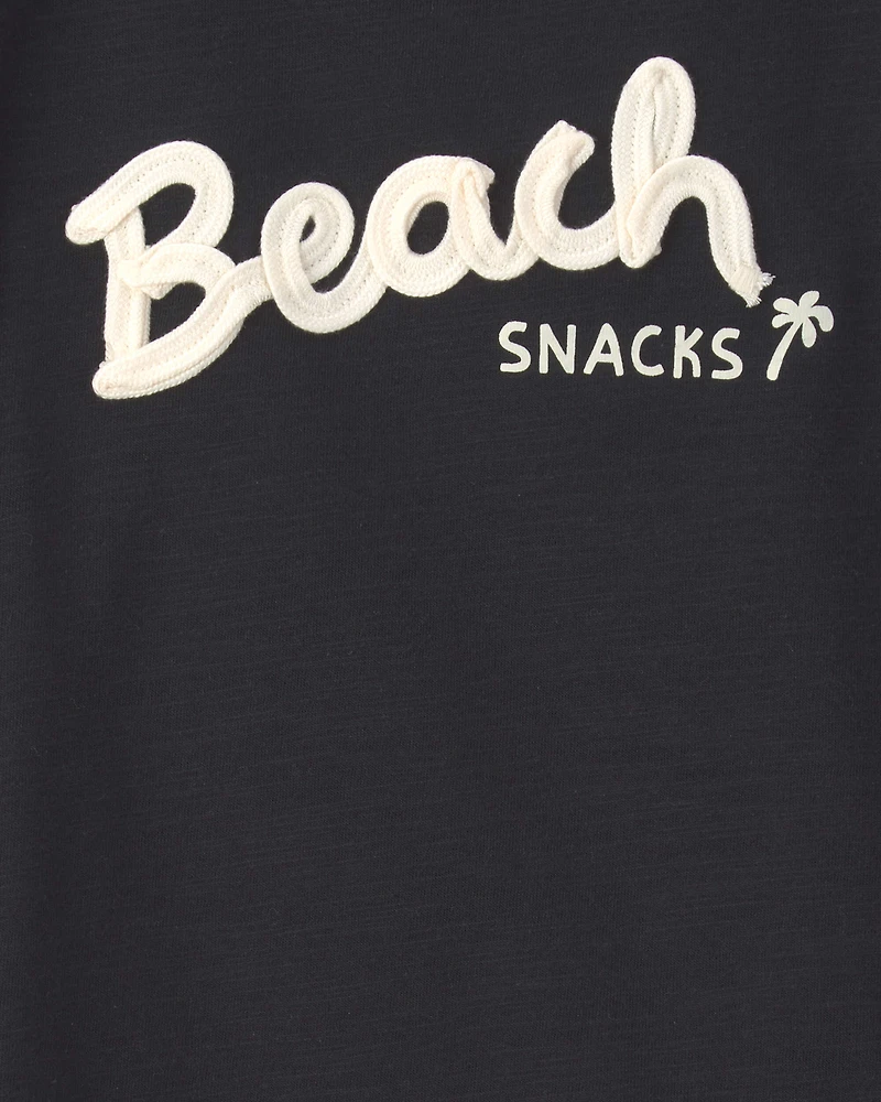 Toddler 'Beach Snacks' Graphic Tee - Black