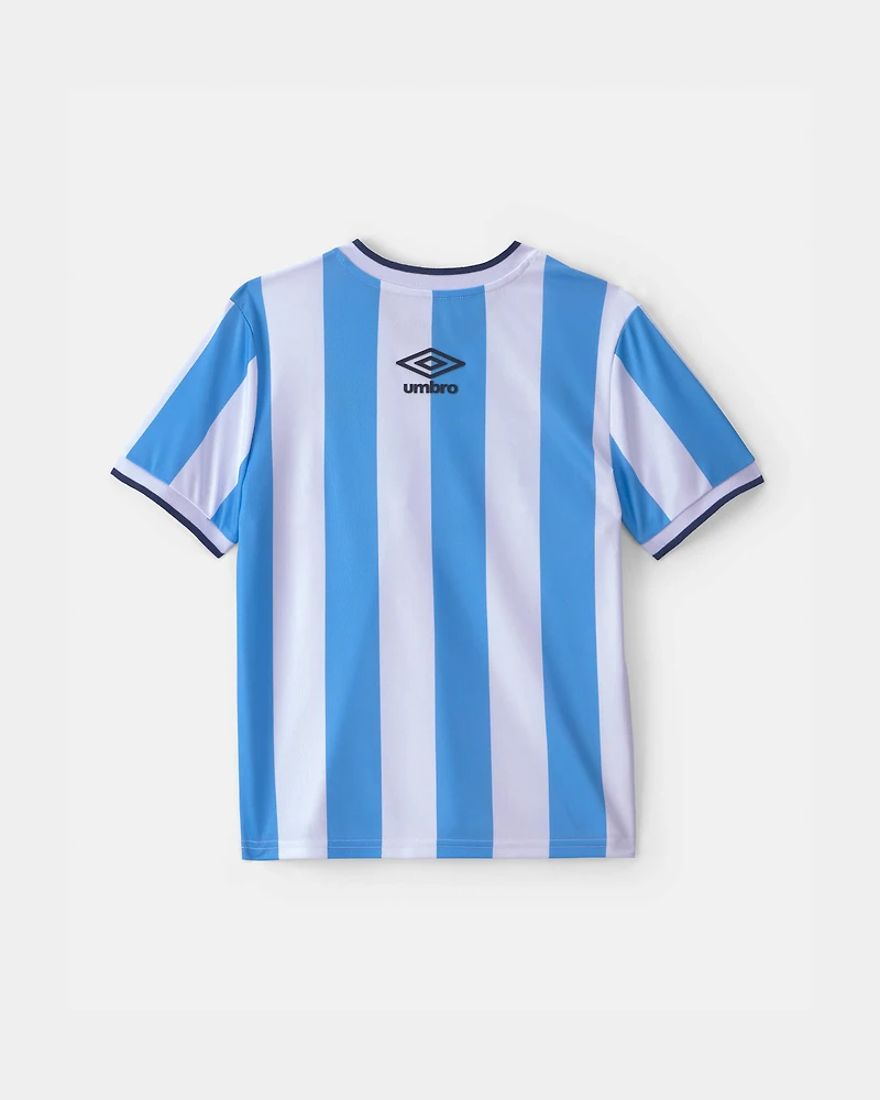 Kids 2-Piece Umbro Argentina Soccer Jersey & Short Set - Light Blue/White