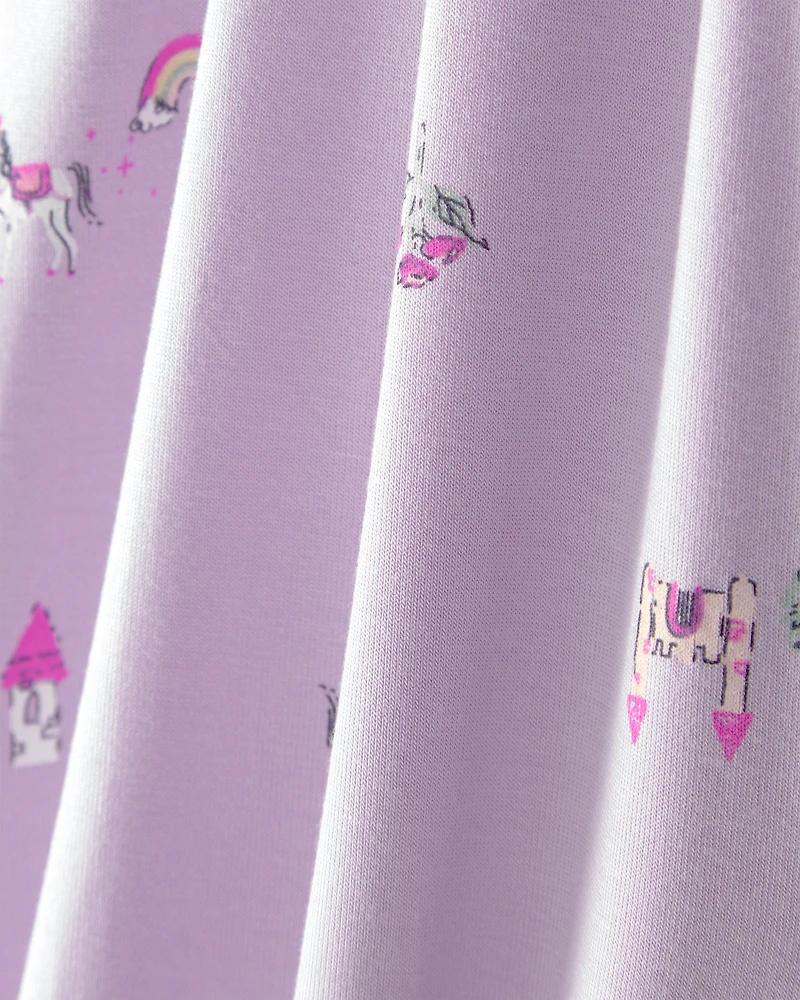 Baby Girl Fairytale Short-Sleeve Bodysuit Dress - Purple