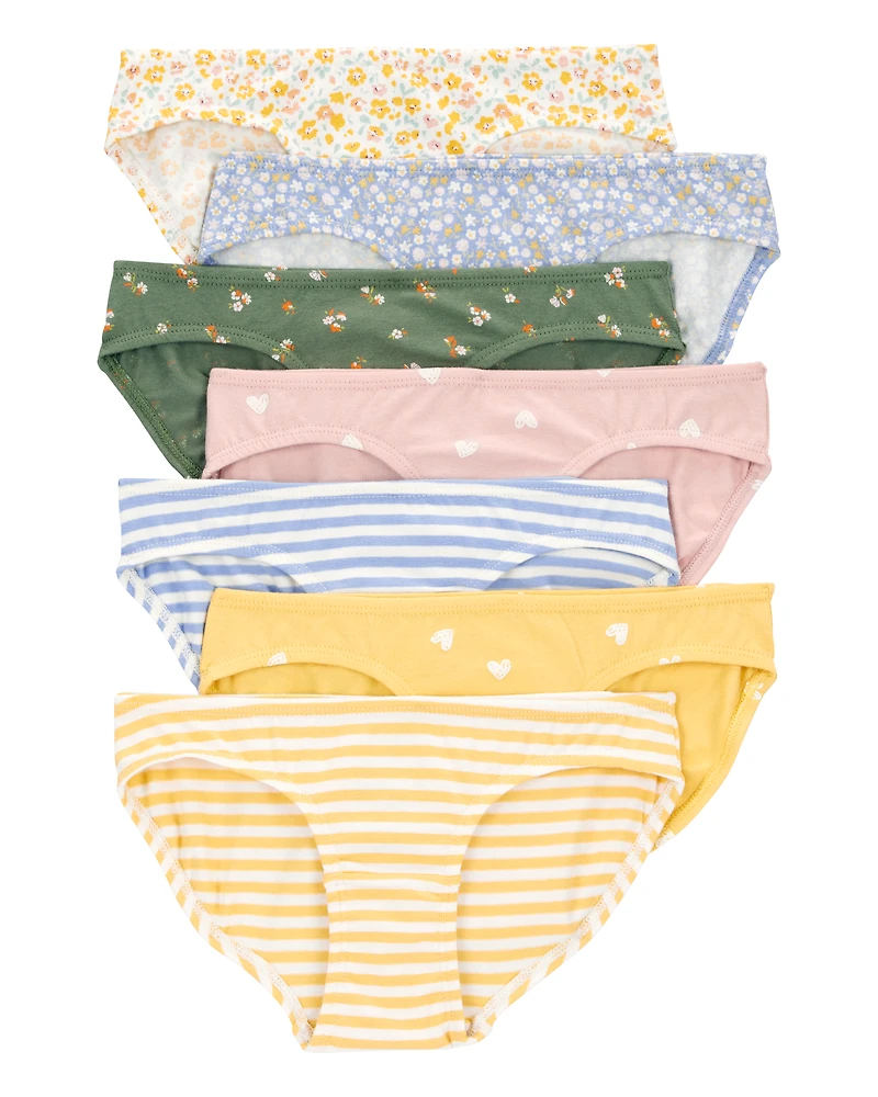 7-Pack Floral Hearts Bikini Stretch Underwear