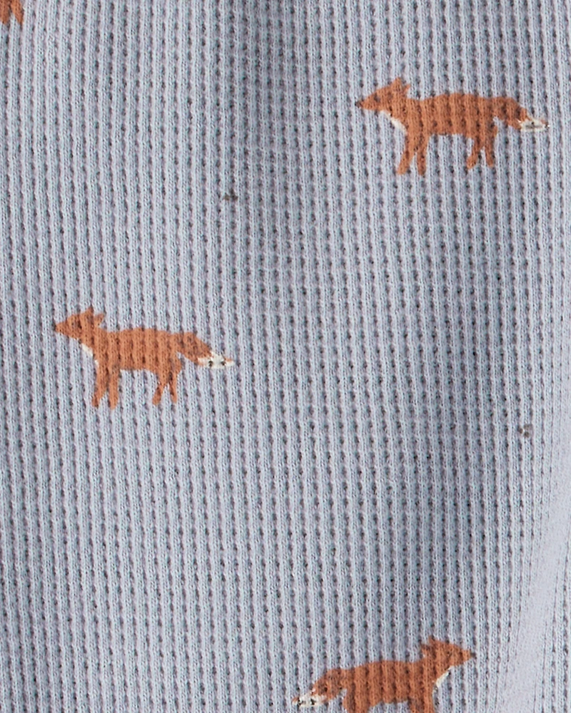Baby Organic Cotton Waffle Knit Set Shadow Fox Print