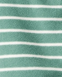 Baby Boy 3-Piece Construction Striped Print Hooded Zip-Up Jacket, Bodysuit & Pant Set - Green