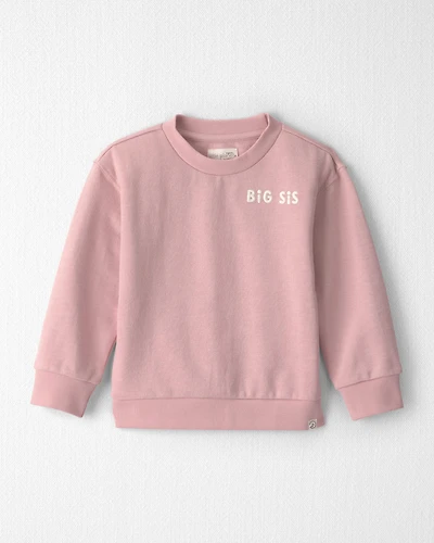 Toddler Girl Organic Cotton Big Sis Pullover