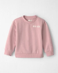 Toddler Girl Organic Cotton Big Sis Pullover