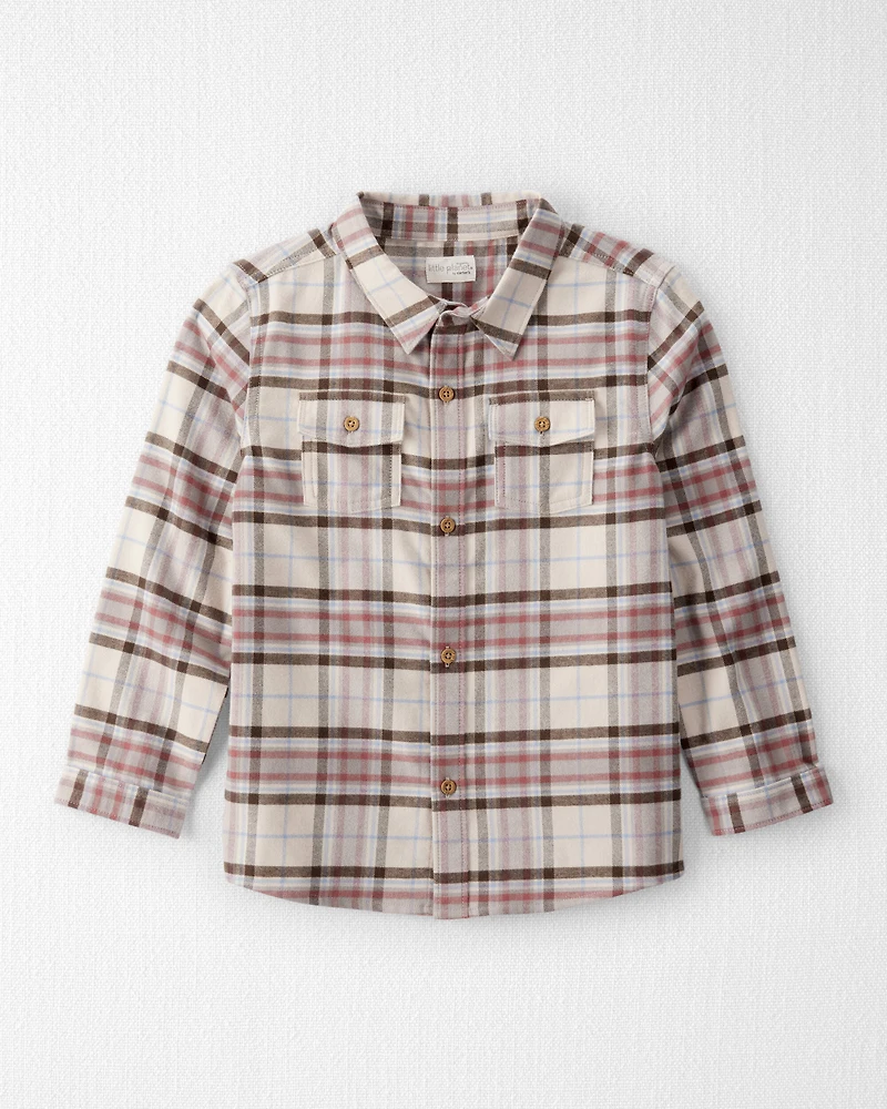 Boys Organic Cotton Button-Front Flannel