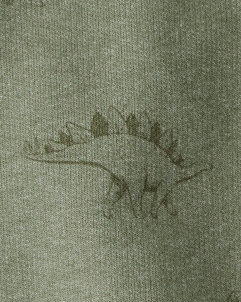 Toddler Boy Dinosaur French Terry Jogger - Green
