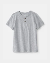 Boys Solid Henley T-Shirt - Grey
