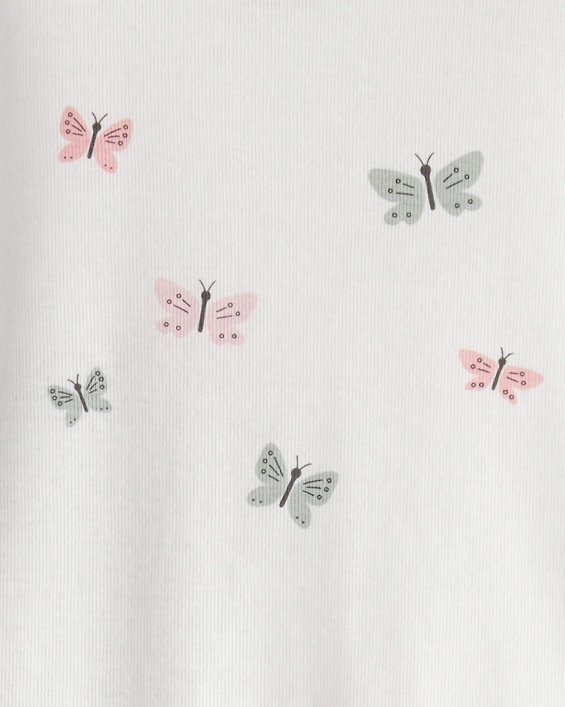 Baby Girl 2-Piece Butterfly Bodysuit & Pant Set - Green/White