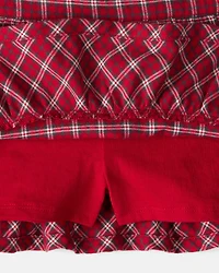Toddler Girl Plaid Cotton Skirt - Red
