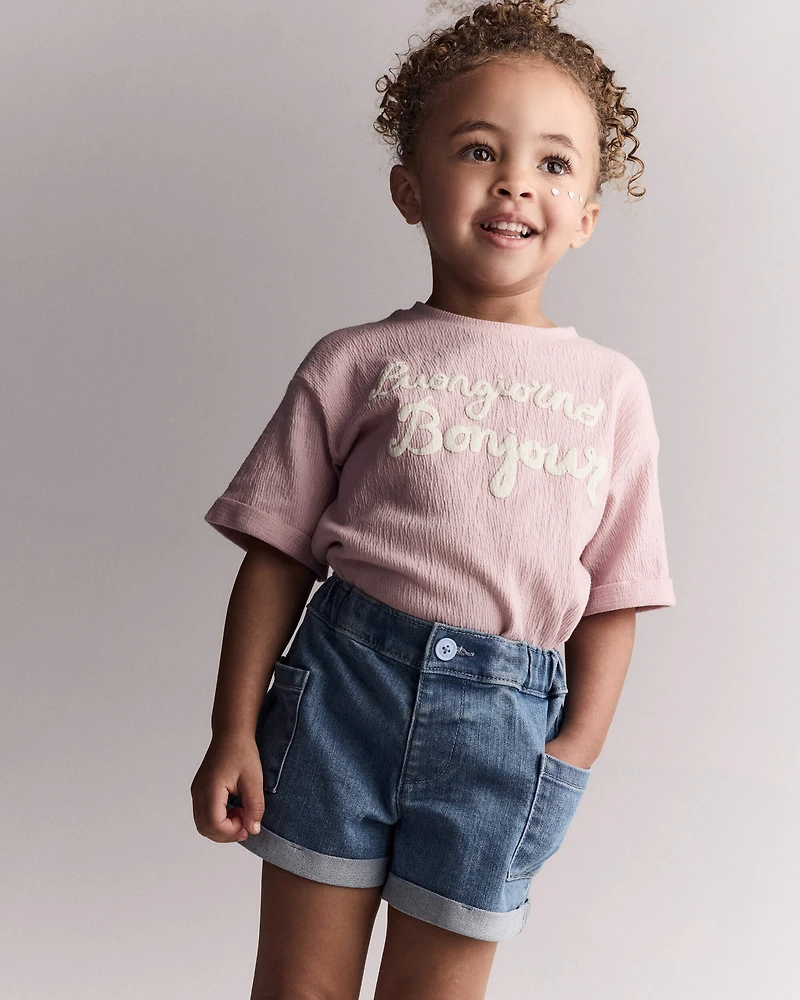 Toddler Girl Mom Short Denim