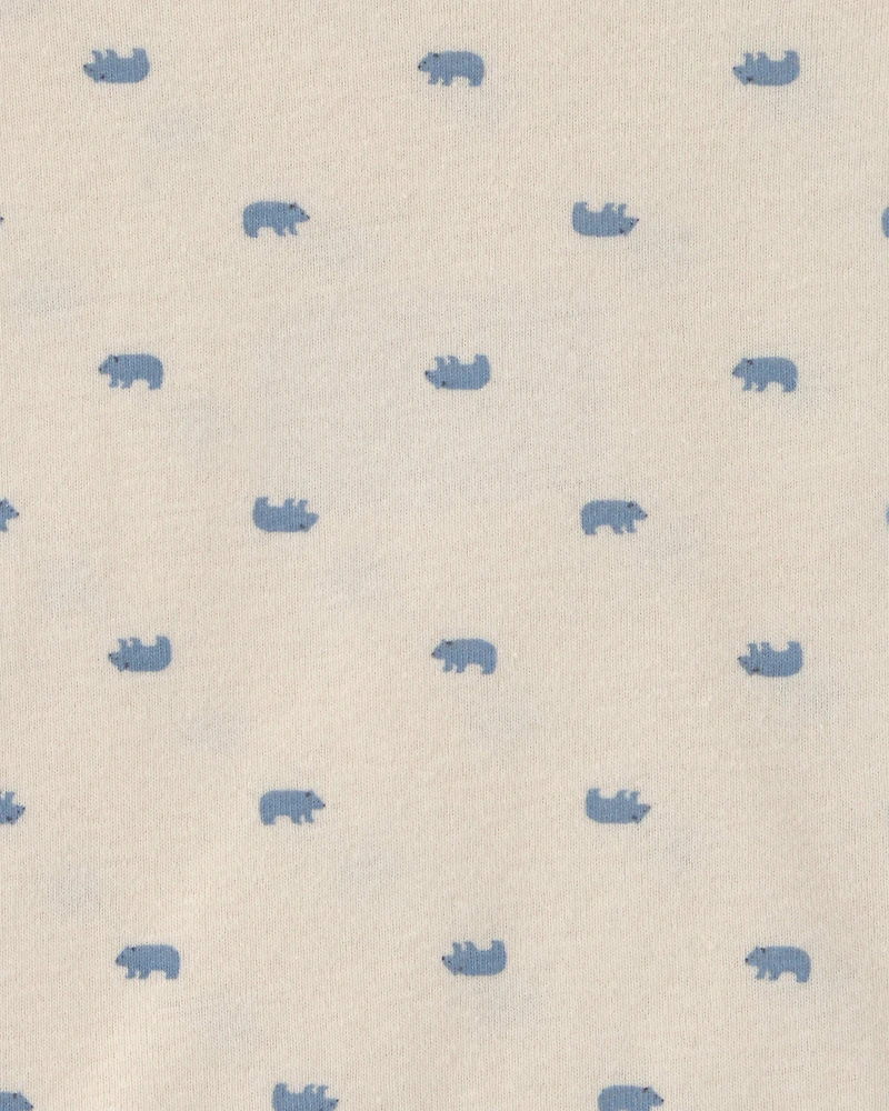 Baby Boy 6-Pack Bear Long-Sleeve Bodysuits - Blue/White