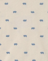 Baby Boy 6-Pack Bear Long-Sleeve Bodysuits - Blue/White
