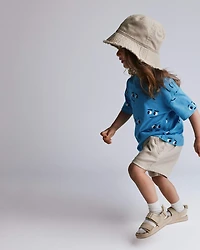 Toddler Boy Long-Line Short - Tan