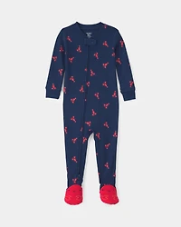 Toddler Boy Lobster 100% Cotton Snug Fit 1-Piece Pyjama Set - Blue
