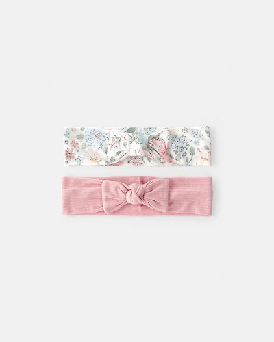 Baby Girl Butterfly Garden Headbands - Pink/Ivory