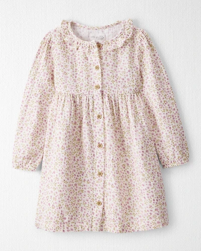 Toddler Girl Organic Cotton Dress Botanic Muse Print
