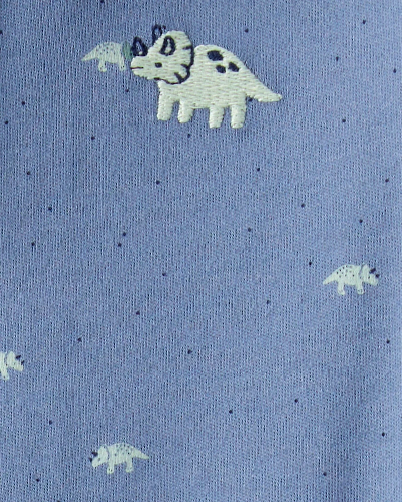 Baby Boy Rhino Print 100% Cotton Long-Sleeve Sleeper - Blue
