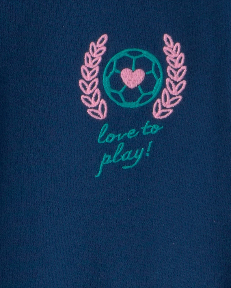 Girls French Terry Pullover Sweatshirt - Navy Blue