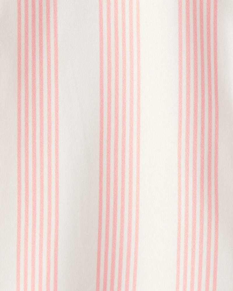 Toddler Girl Striped Loose Fit 2-Piece Pyjama Set - Pink/Ivory