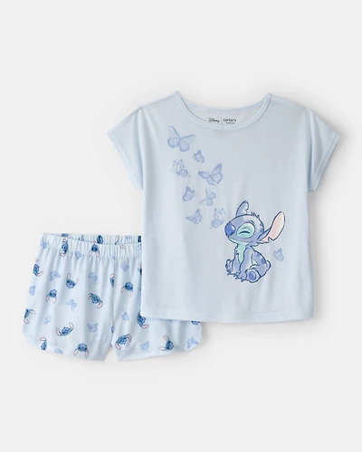 Girls 2-Piece Disney© Lilo & Stitch Short-Sleeve Pyjama Set - Blue