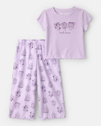 Toddler Girl 2-Piece Bluey™ Short-Sleeve Pyjama Set - Purple