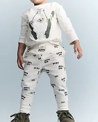 Toddler City Park™ Jogger Pant Snow Day Print - Cream