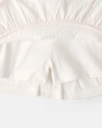 Toddler Girl Crinkle Skort - Ivory