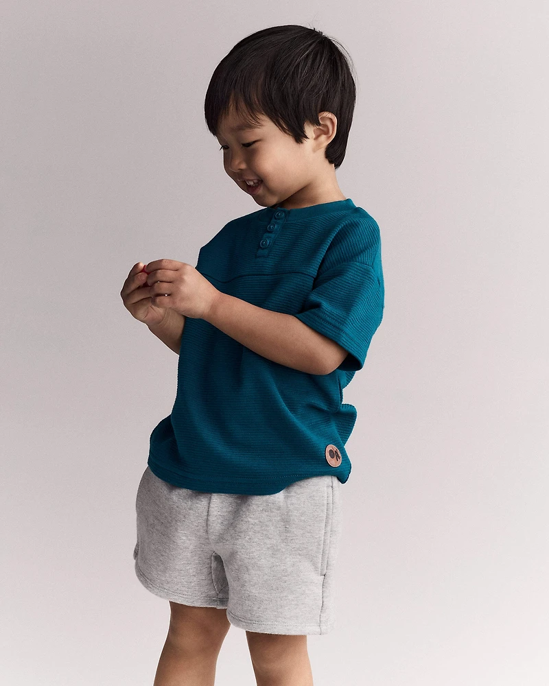 Toddler Boy Henley Tee - Green