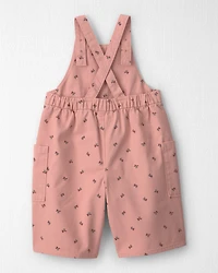 Baby Girl Organic Cotton Twill Wide-Leg Overalls