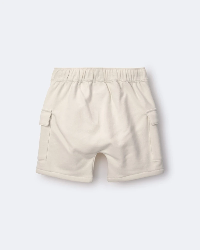 Toddler Boy Cargo Short with Pockets - Cream