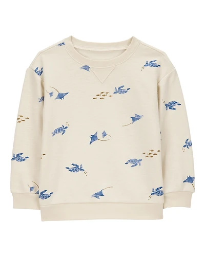 Toddler Sea Print Knit Pullover - Cream
