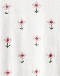 Girls Organic Cotton Sweater Knit Wildflower Maze Print