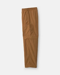Boys Cargo Utility Zip-Off Pants - Brown