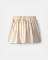 Girls Floral Embroidered Skirt - Ivory