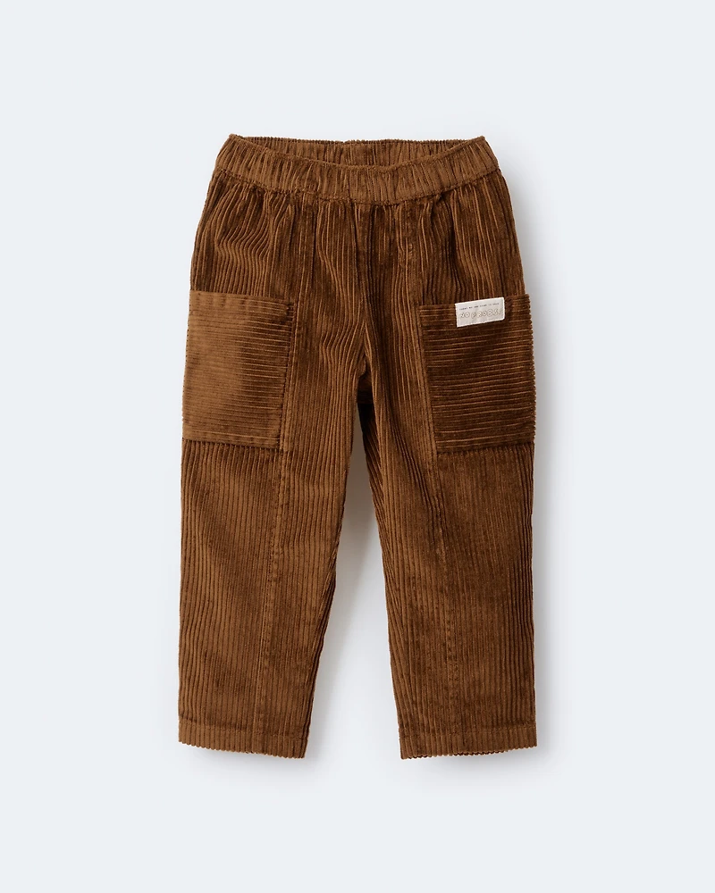 Toddler Boy Corduroy Pocket Pant - Cinnamon