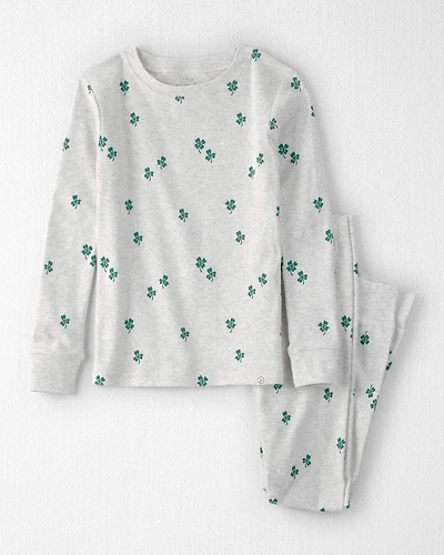 Kid Organic Cotton Pyjamas Lucky Clovers Print